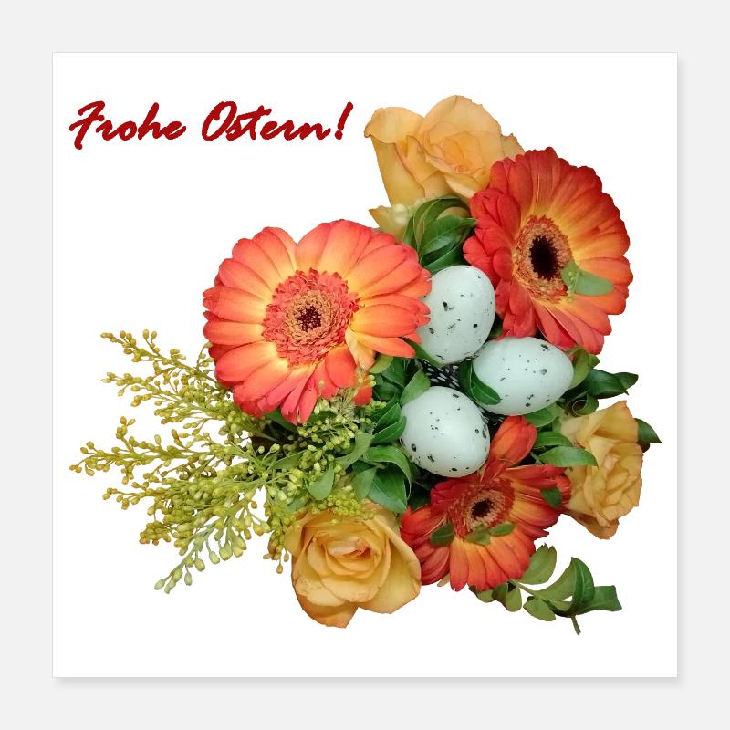 Joyeuses fleurs de Pâques Poster 40 x 40 cm
