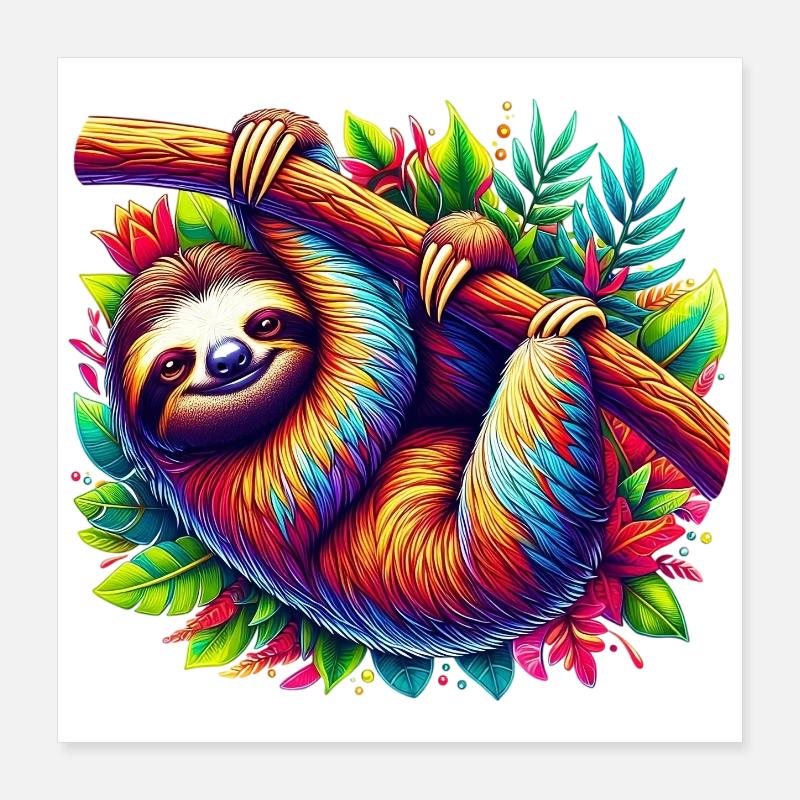 Sloth Poster 16" x 16" (40x40 cm)