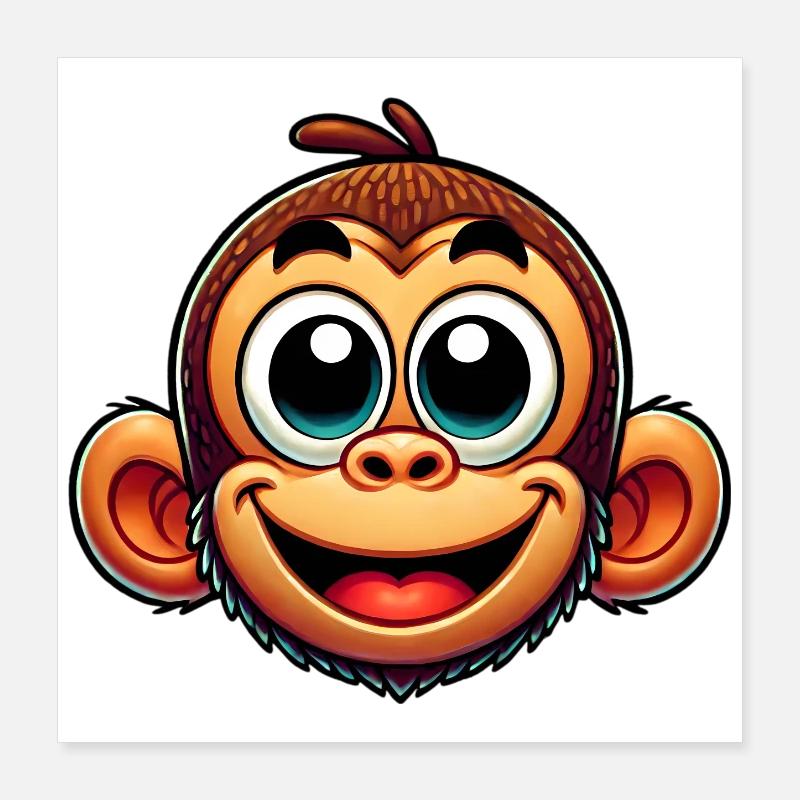 Monkey Poster 16" x 16" (40x40 cm)
