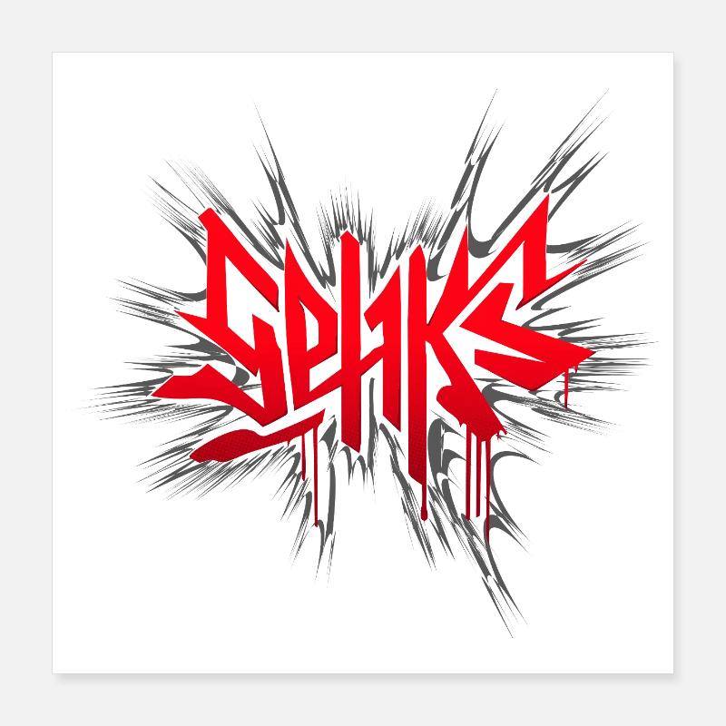 Sehks Rote Explosion Poster 40x40 cm