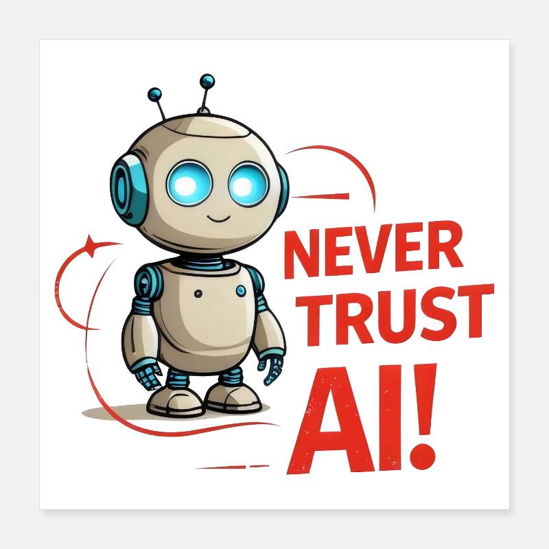 Never Trust AI Poster 16" x 16" (40x40 cm)