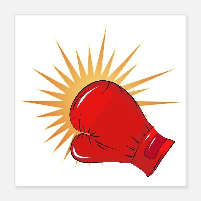 Red boxing glove with punch effect Poster 16" x 16" (40x40 cm)