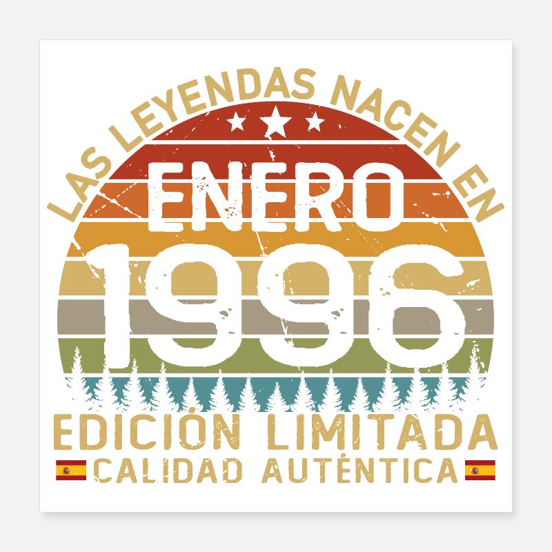 Né en janvier 1996, 30 ans d’anniversaire Poster 40 x 40 cm