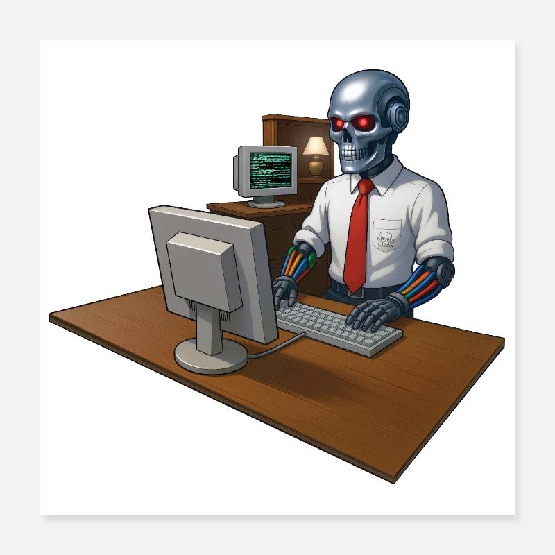 CYBORG PIRATE - geek & scifi Poster 40 x 40 cm