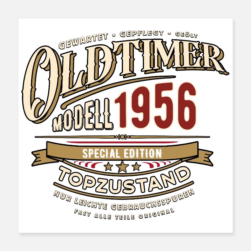Oldtimer Modell 1956 | Geburtstag Geschenk Poster 40x40 cm