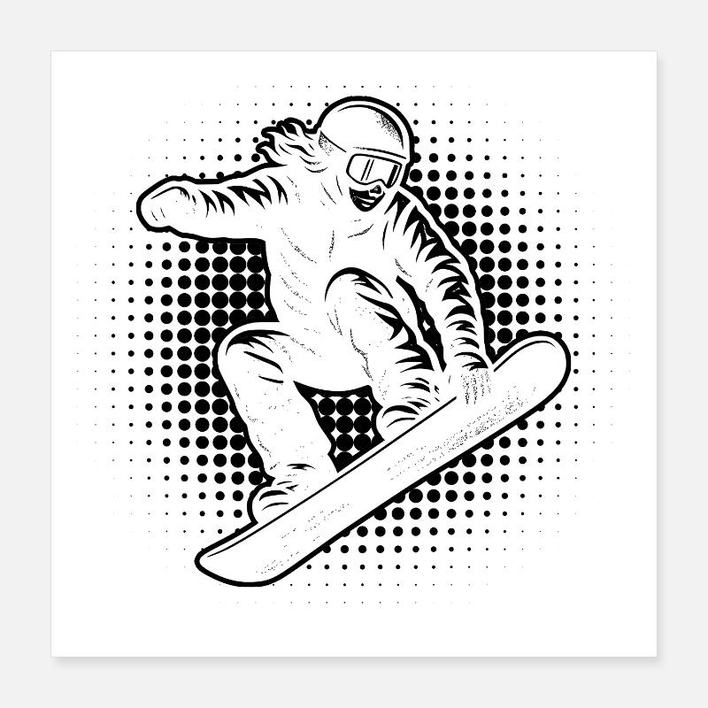 Idée cadeau snowboard Poster 40 x 40 cm