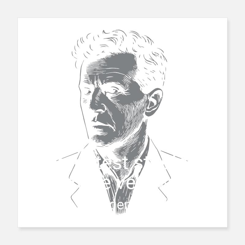 Wittgenstein Wisdom Stupidity Zitat-Tee Poster 40x40 cm