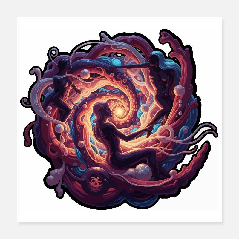 Tanzender kosmischer Wirbel Poster 40x40 cm