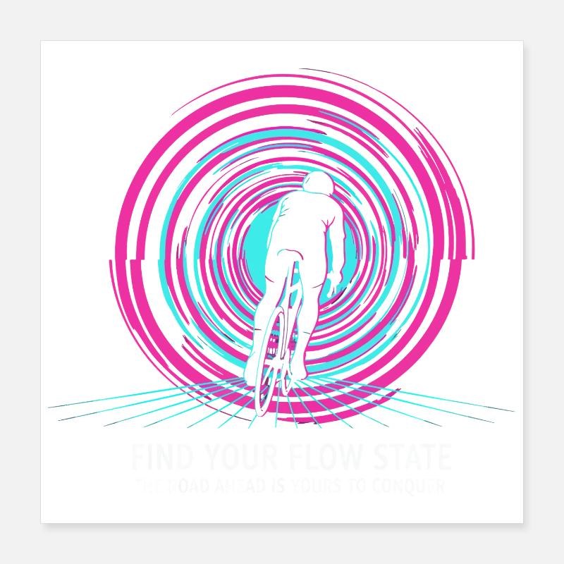 Itinéraire néon Flow State Cyclist Poster 40 x 40 cm