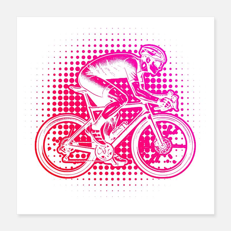 Idée cadeau pour un vélo de route avec vélo de route Poster 40 x 40 cm