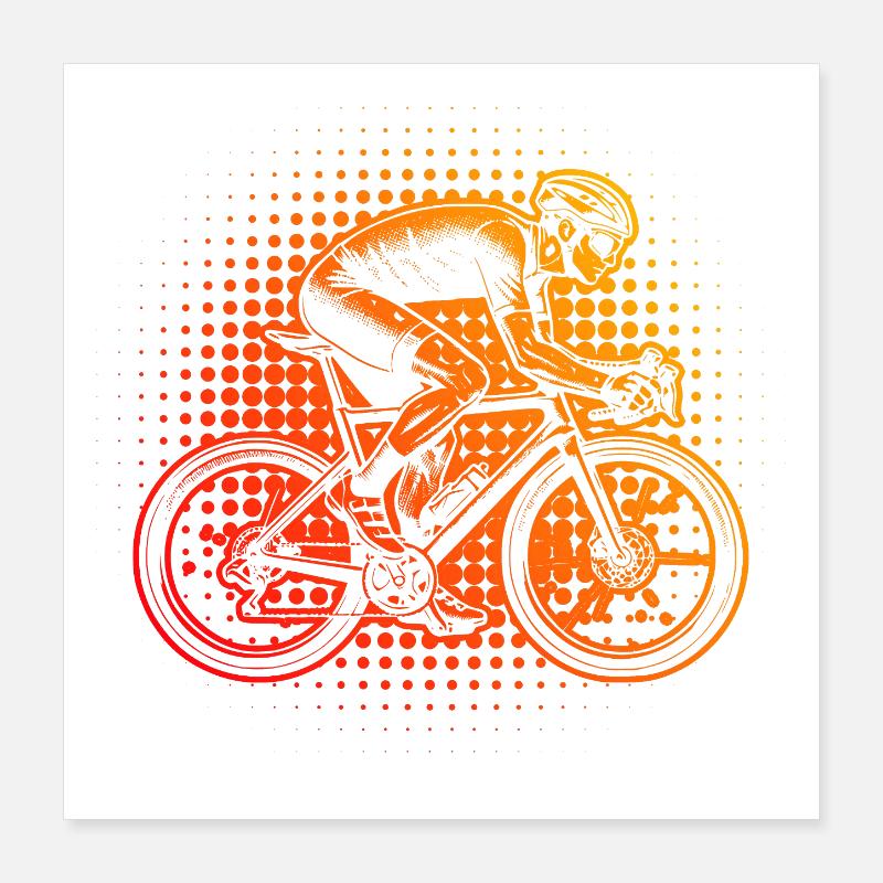 Idée cadeau pour un vélo de route avec vélo de route Poster 40 x 40 cm
