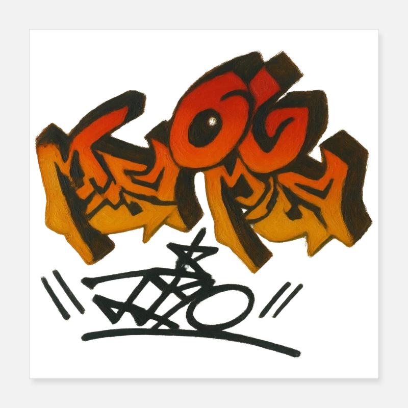 Graffiti Schriftzug MOG Tag Poster 40x40 cm