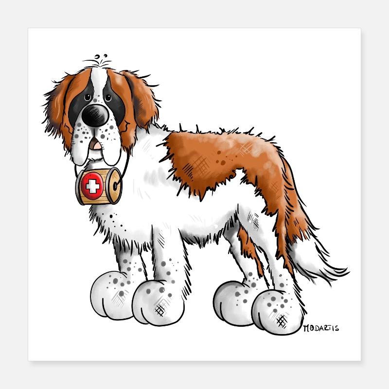 Saint Bernard Poster 40 x 40 cm
