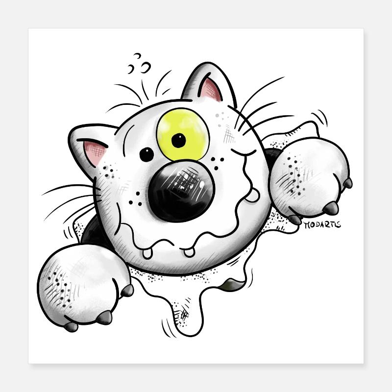 Crazy Cat Poster 40 x 40 cm