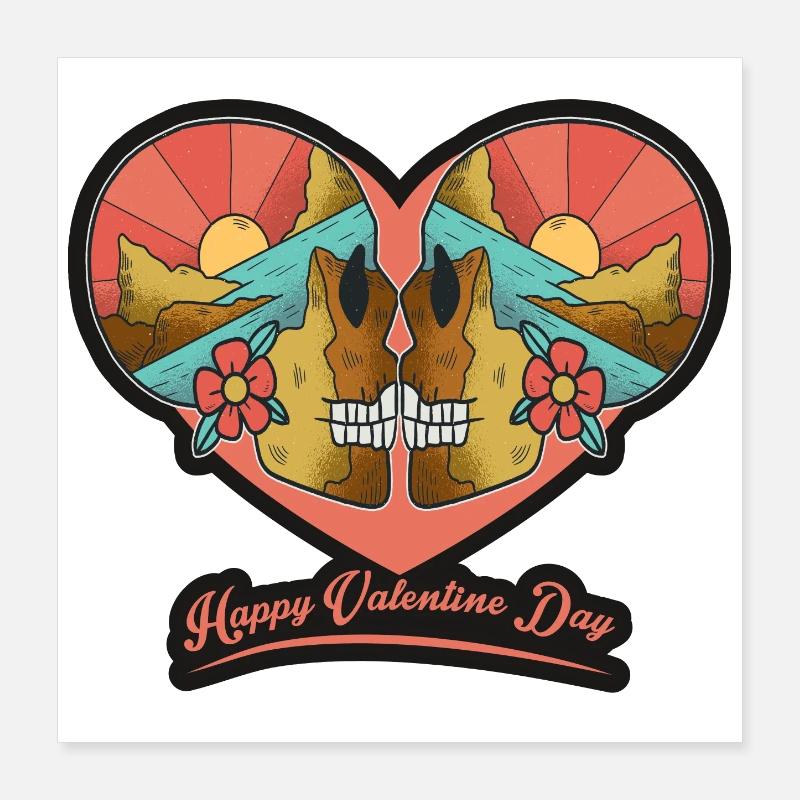 Fröhlichen Valentinstag Poster 40x40 cm
