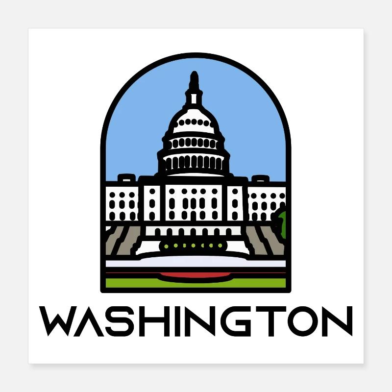 Washington - Capitole de l’État de Washington Poster 40 x 40 cm