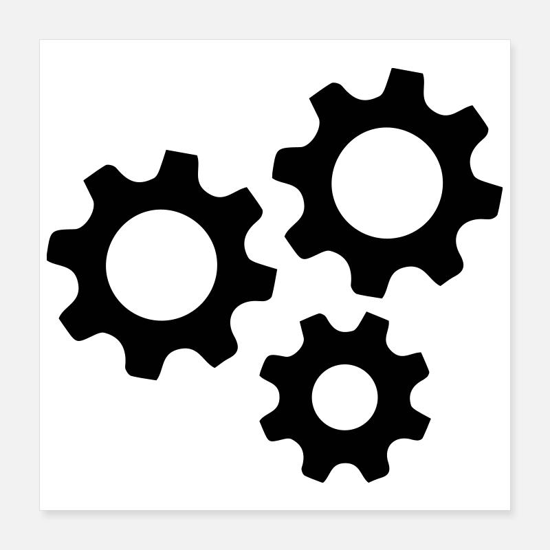 Gear Gearwheel Machines Work Poster 16" x 16" (40x40 cm)