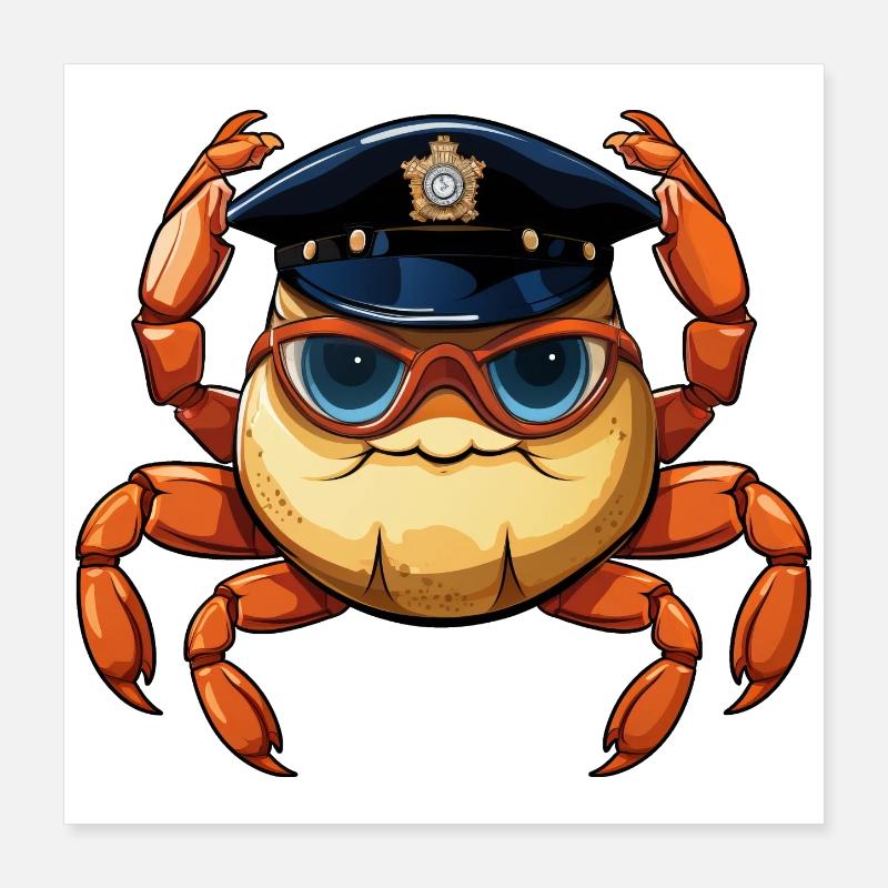 Policier crabe Poster 40 x 40 cm