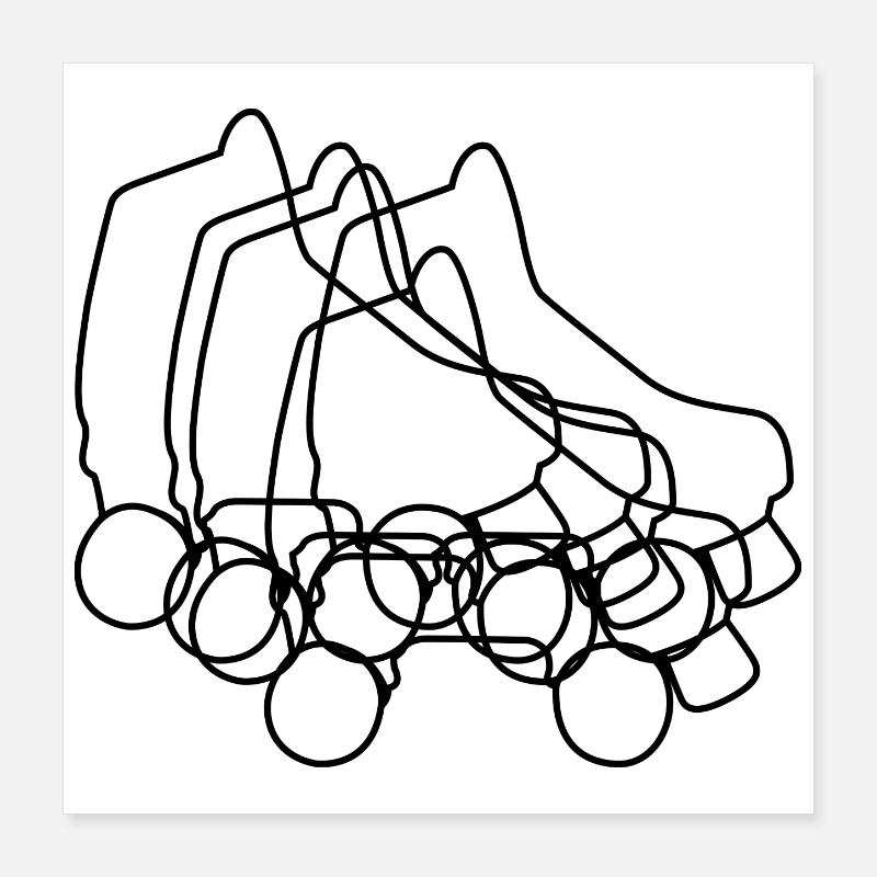 Roller Skates Sketch Poster 16" x 16" (40x40 cm)