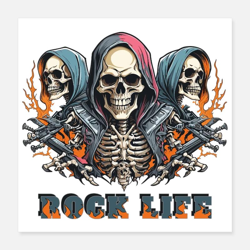 Rock Leben Poster 40x40 cm