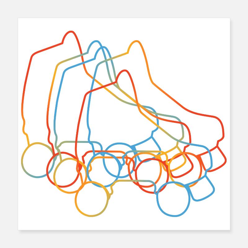 Retro Rollschuhe Poster 40x40 cm
