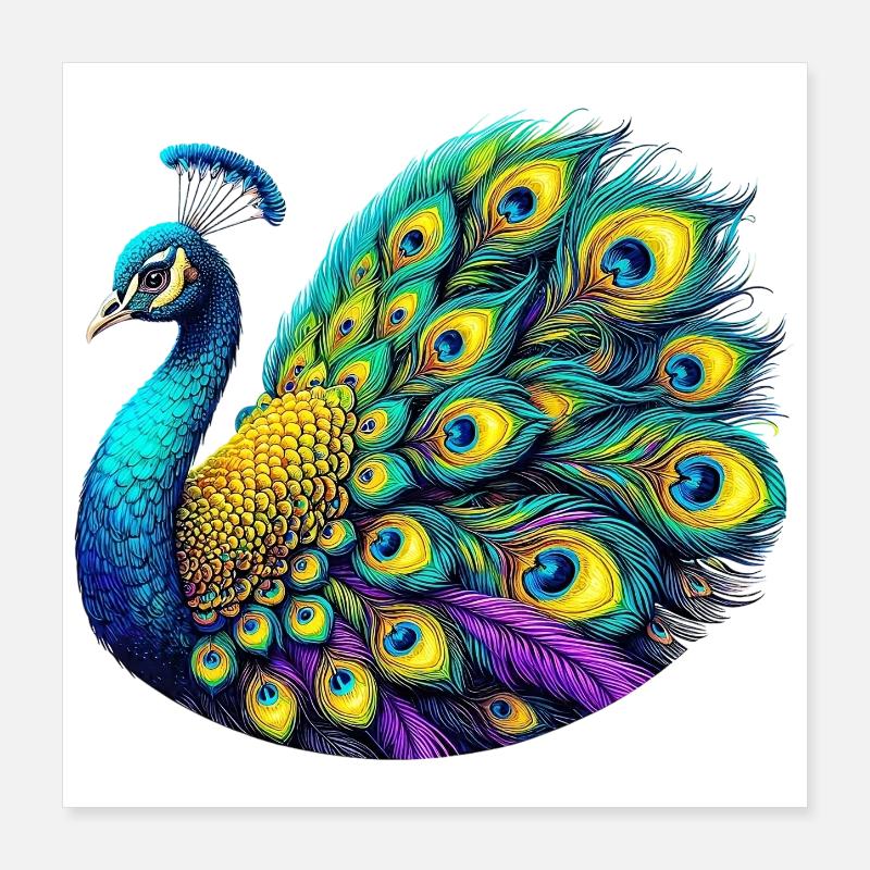 Pfau Poster 40x40 cm