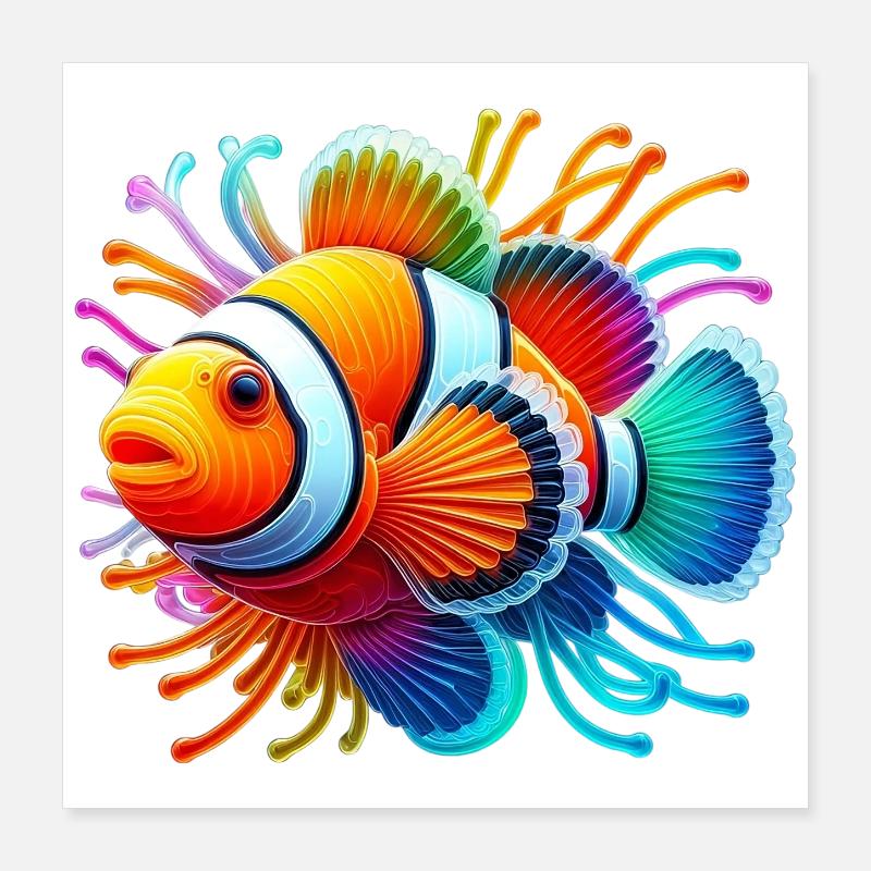 Poisson-clown Poster 40 x 40 cm