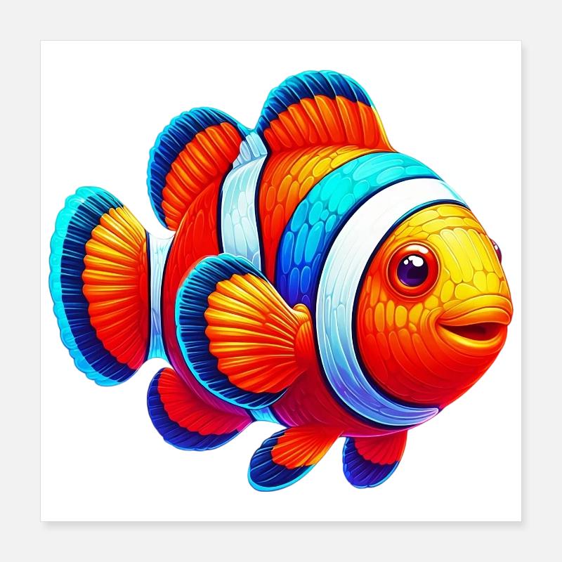 Poisson-clown Poster 40 x 40 cm
