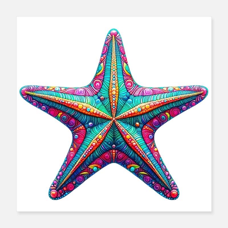 Étoile de mer Poster 40 x 40 cm