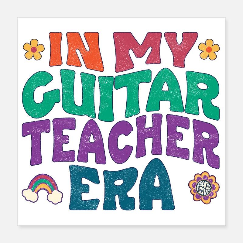 À l’époque de mon professeur de guitare Poster 40 x 40 cm