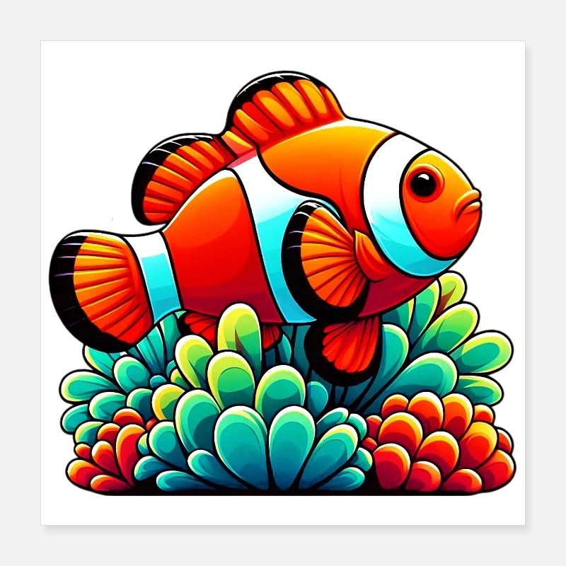 Clownfish Poster 16" x 16" (40x40 cm)
