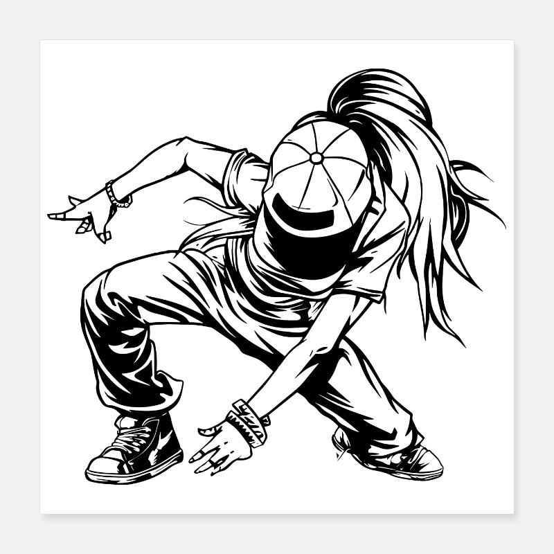Breakdancer Sketch Poster 16" x 16" (40x40 cm)