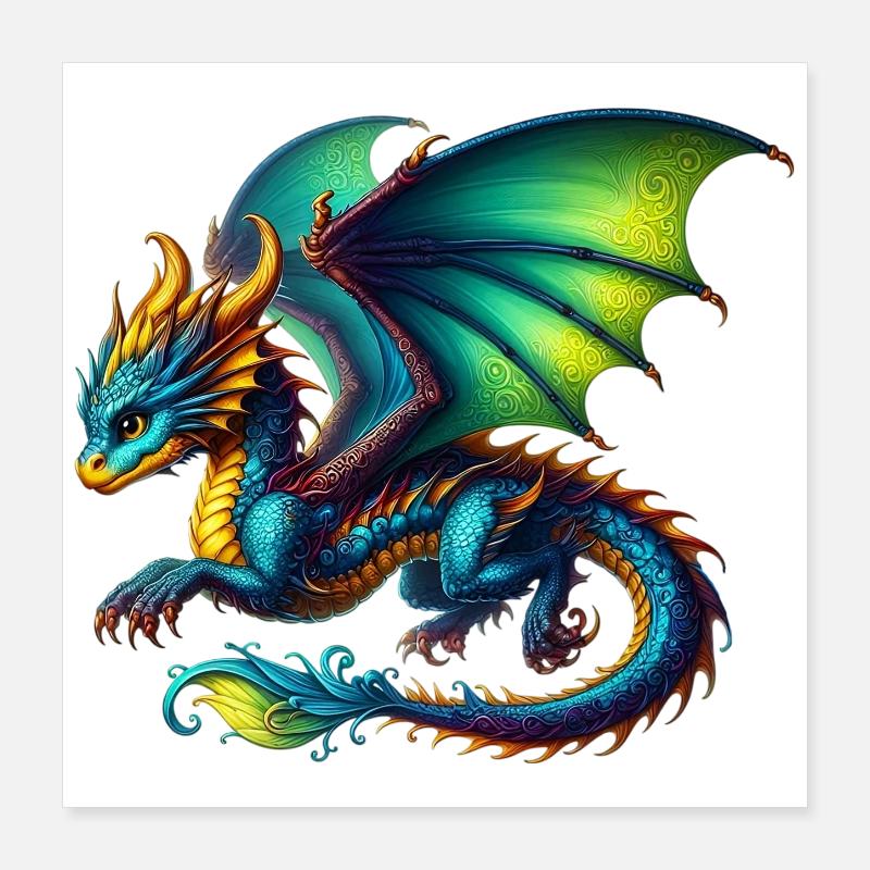 Drache Poster 40x40 cm