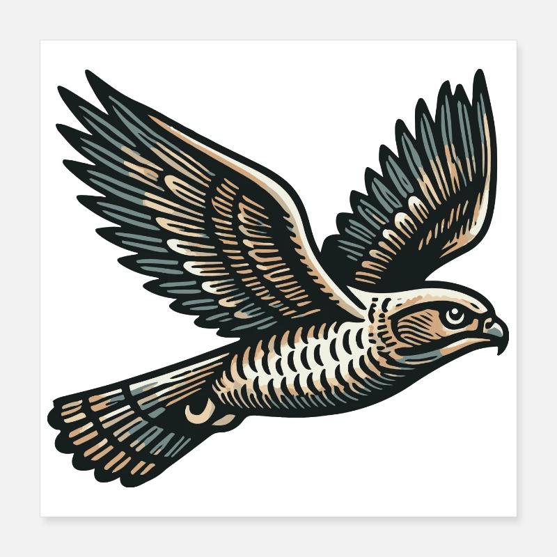 Hawk Poster 16" x 16" (40x40 cm)