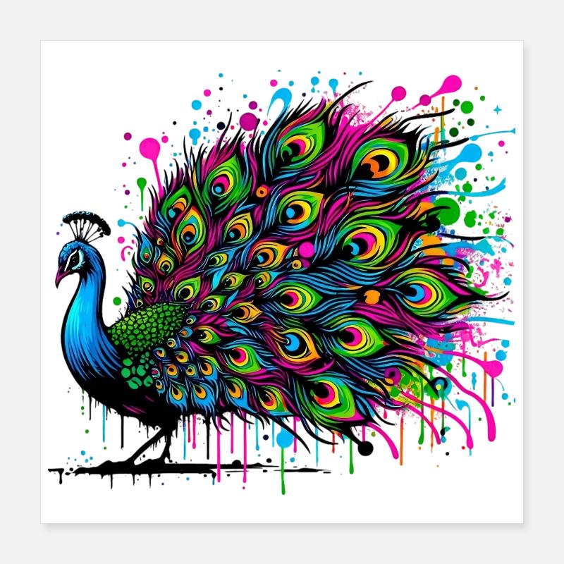 Peacock Poster 16" x 16" (40x40 cm)