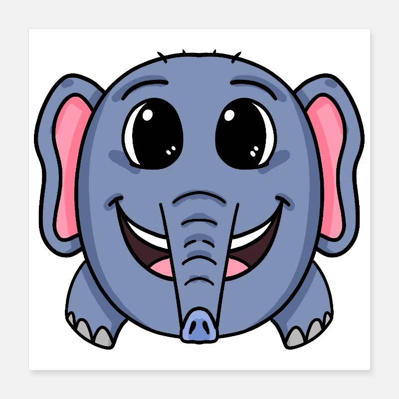 Elefant niedlich Poster 40x40 cm