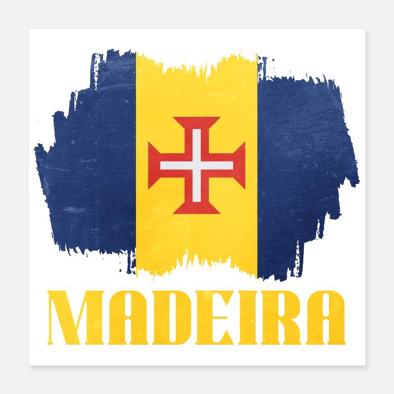 Conception du drapeau de Madère sur le style vintage Poster 40 x 40 cm