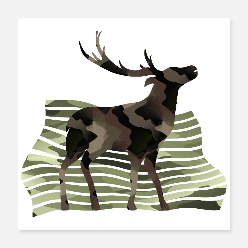 Cerf Poster 40 x 40 cm