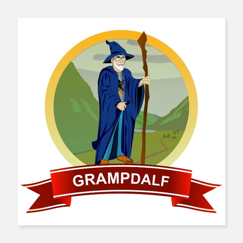 Écusson du sorcier de Grampdalf Poster 40 x 40 cm