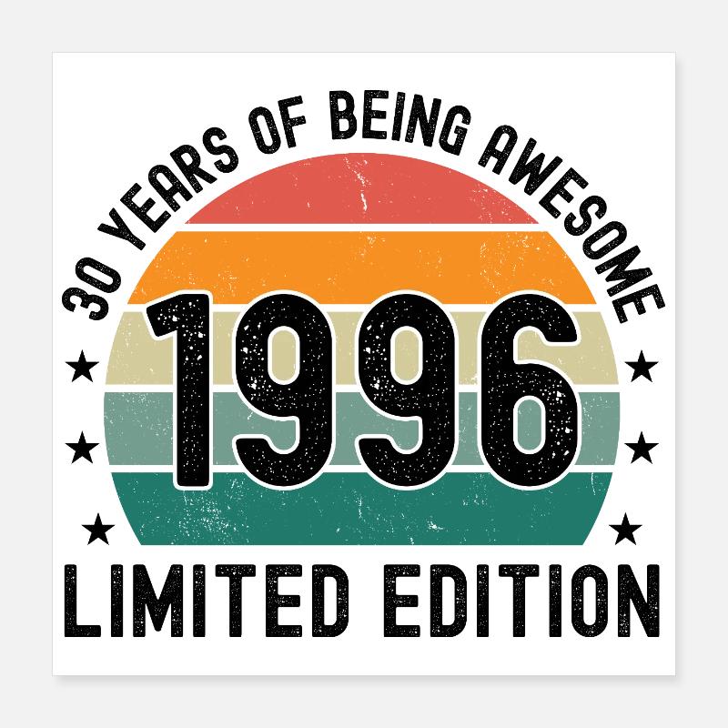 30 ans d’être génial 1996 Édition limitée Poster 40 x 40 cm