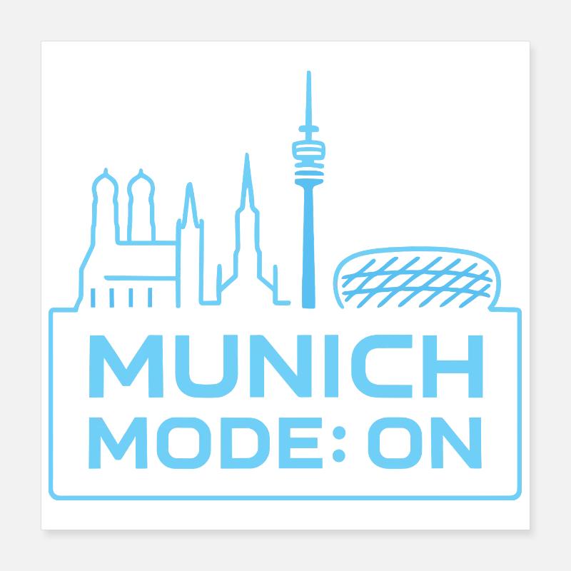 Munich Mode sur Skyline Bayern Design Poster 40 x 40 cm