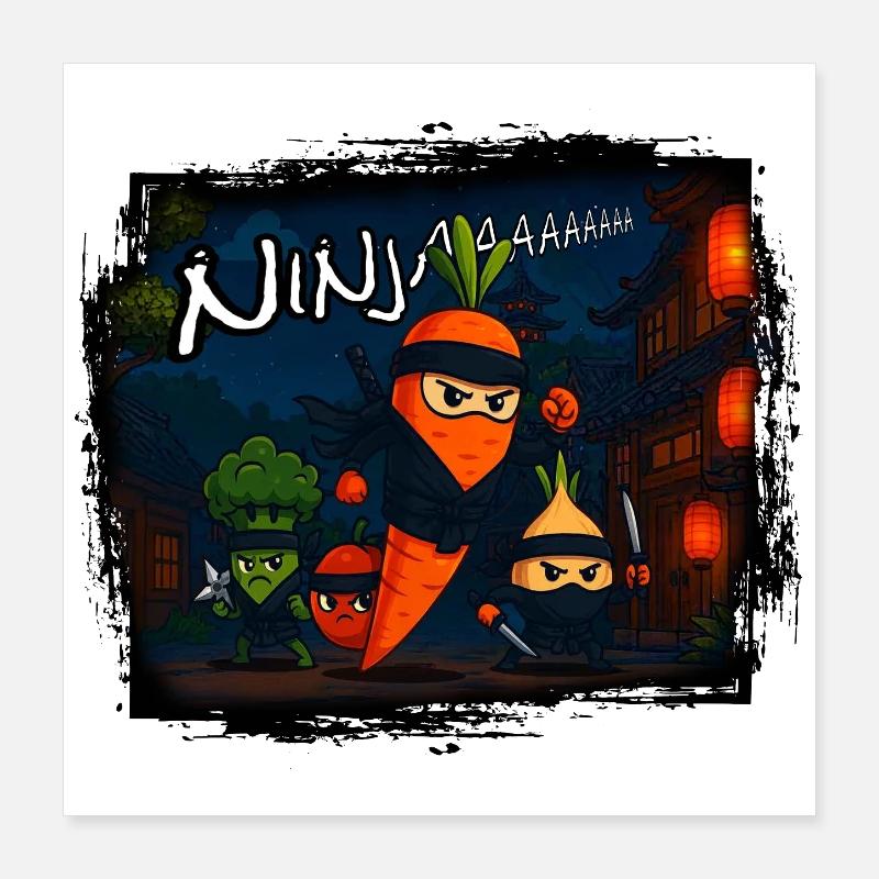Carrot Ninja Poster 40x40 cm