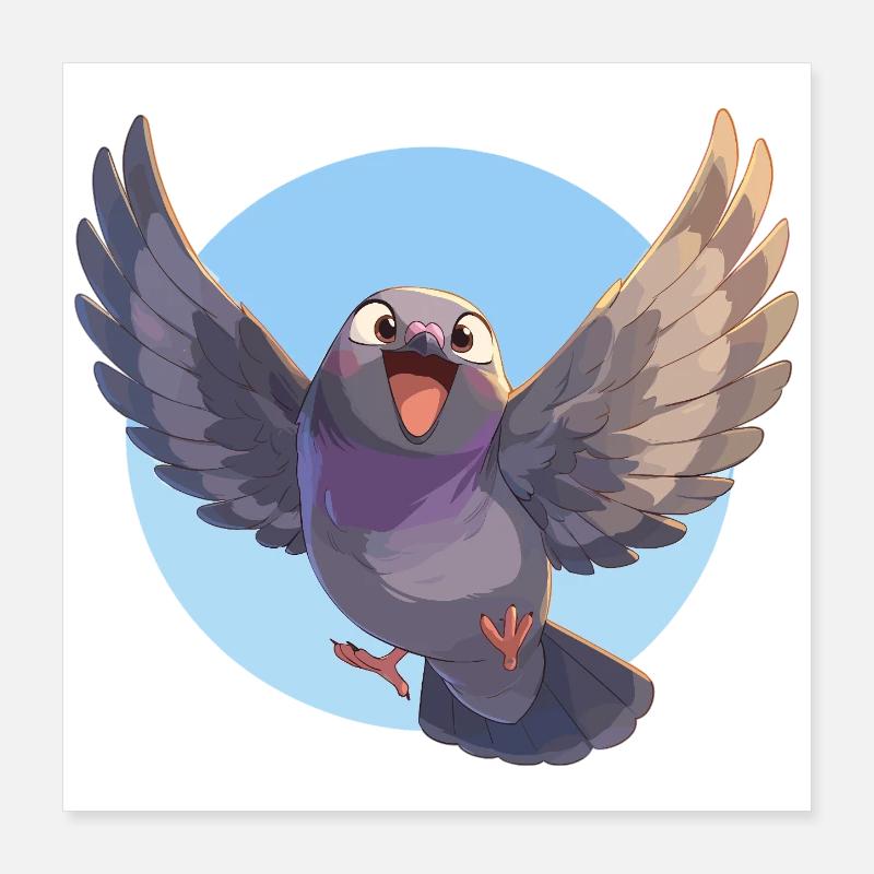 Pigeons Pigeon Poster 40 x 40 cm