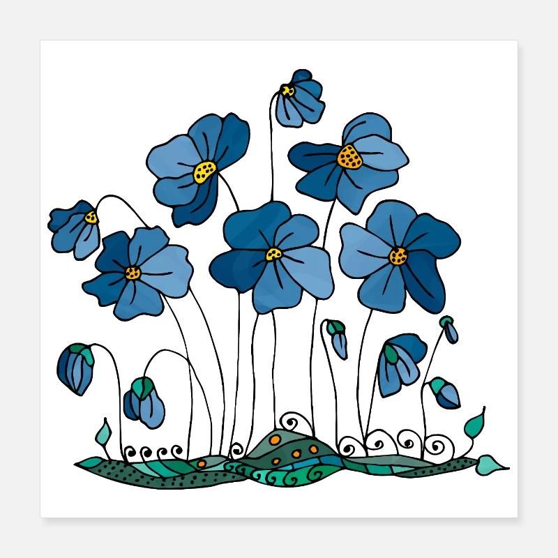 Blumen Poster 40x40 cm