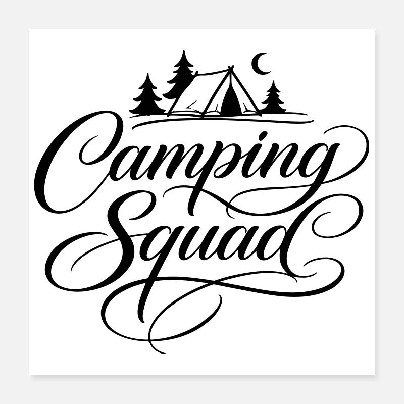 Camping Squad Zelt Poster 40x40 cm