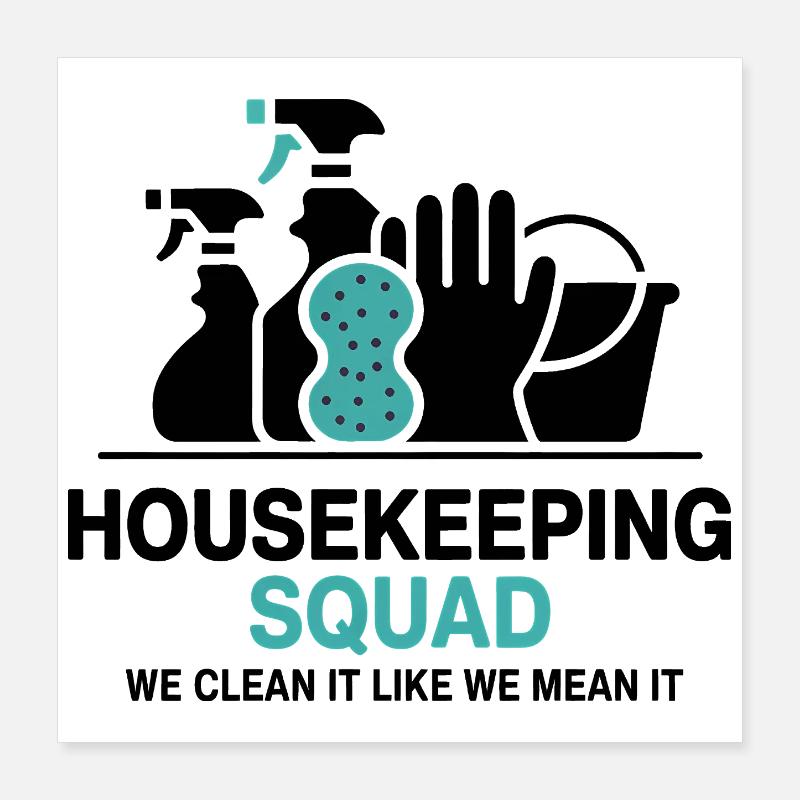 Conception de nettoyage amusante Poster 40 x 40 cm