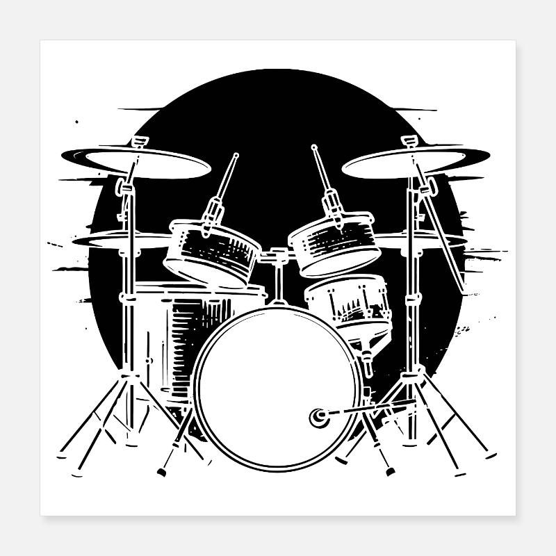 Drummer Sketch Poster 16" x 16" (40x40 cm)