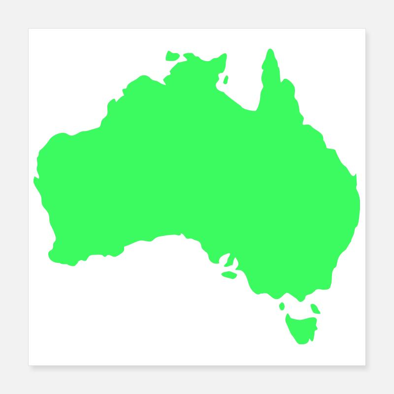 Australia Silhouette Poster 16" x 16" (40x40 cm)