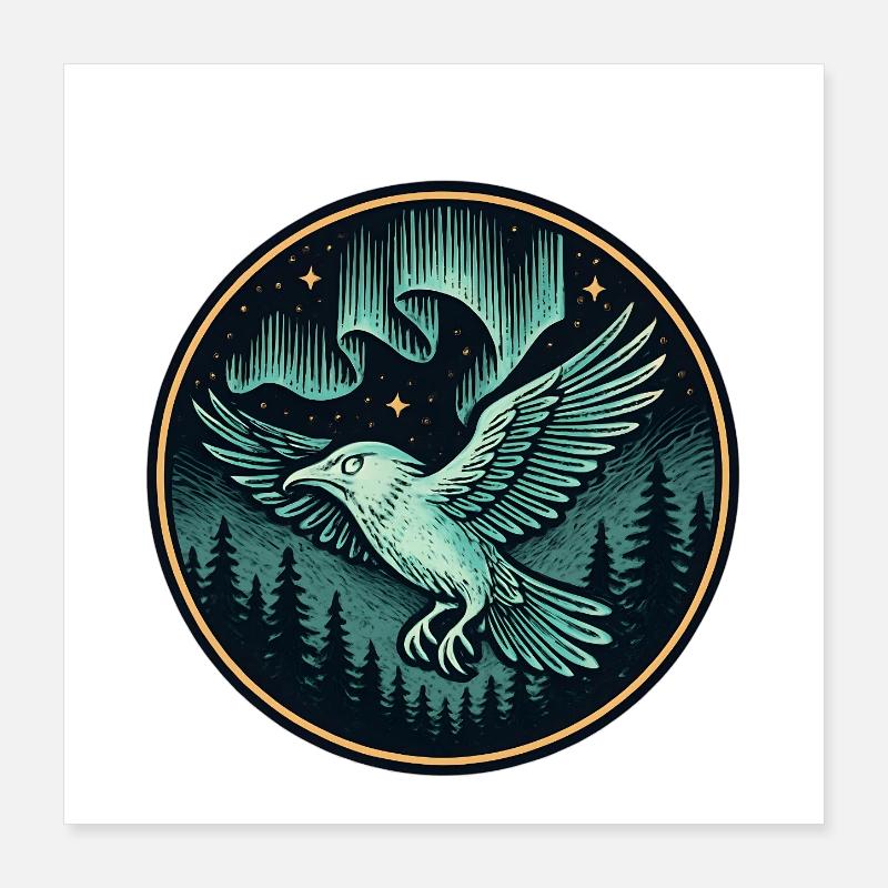 Nighthawk Forest Emblem Poster 16" x 16" (40x40 cm)