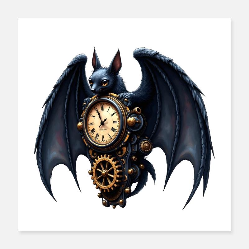 Steampunk watchmaker bat Poster 16" x 16" (40x40 cm)